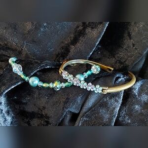 2 VINTAGE 1928 CRYSTAL BRACELETS